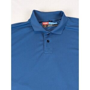 Wrangler Men's Short Sleeve Performance Polo Shirt Blue Workwear Outdoor Size XL